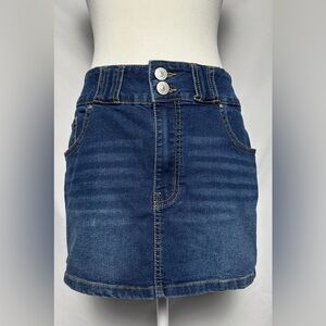 REFUGE DENIM Denim Y2K Boho Staple Mini Skirt‎ Size L